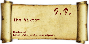 Ihm Viktor névjegykártya